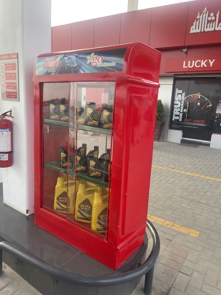 GO Lubricants on display at Lucky Petroleum